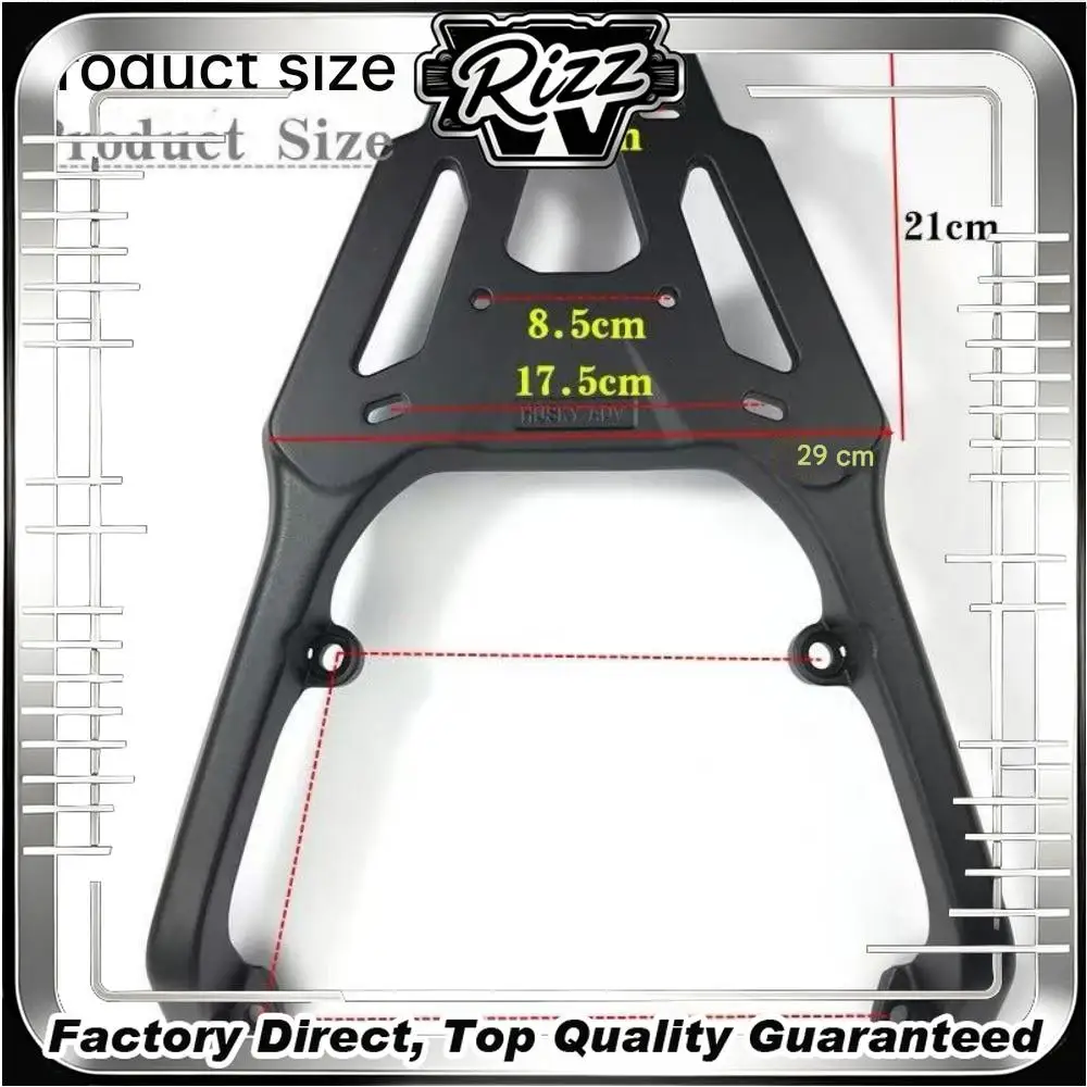 FOR SYM Husky ADV150 Rear Box Rack Matte Black Die-Cast Aluminum Alloy with Balanced Force Distribution Multiple Points Wear