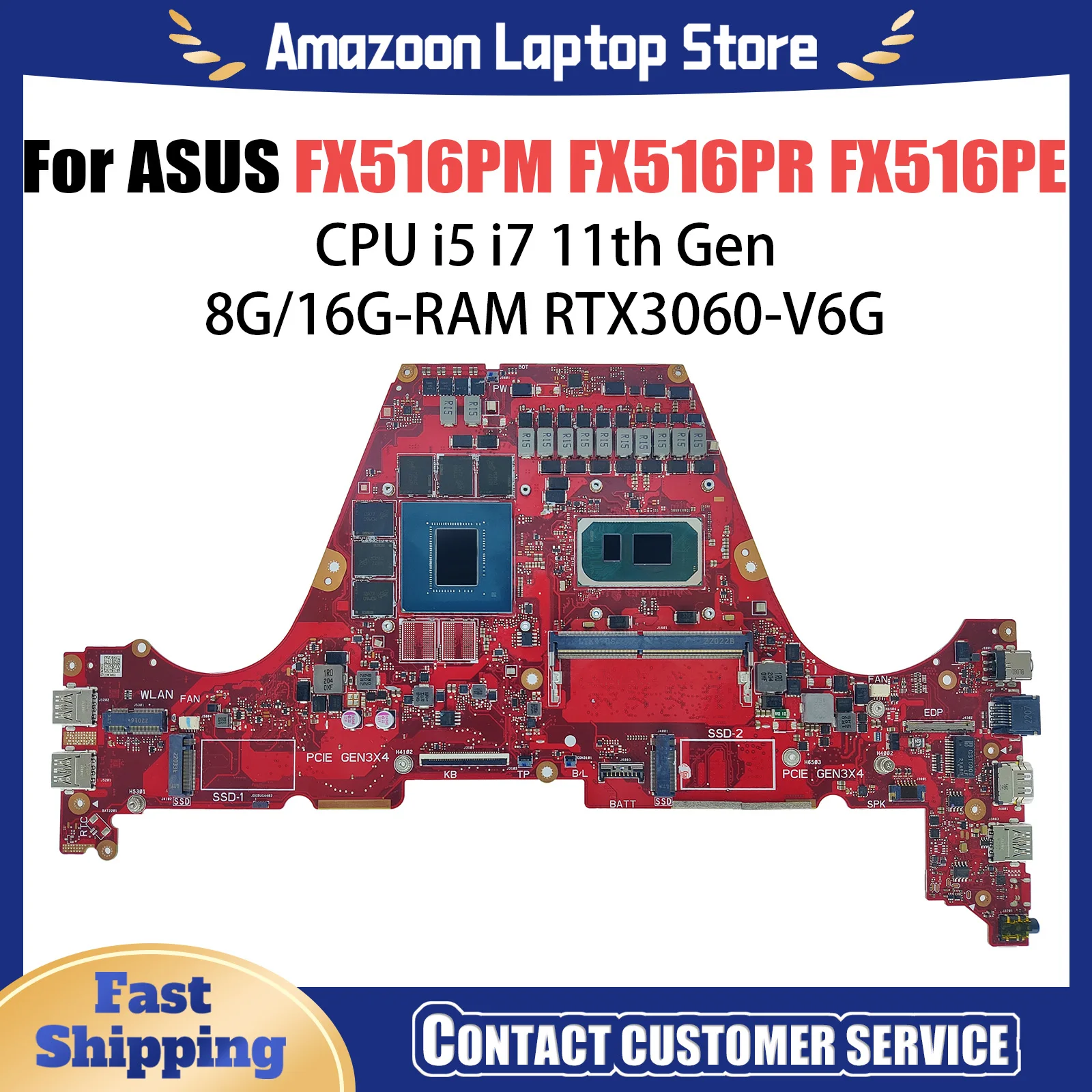 FX516PR Laptop Motherboard For ASUS TUF F15 FX516PM FX516PE FX516PM PX516P I5-11300H I7-11370H RTX3070 Mainboard