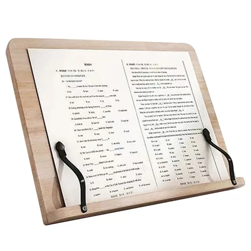 Adjustable Reading Stand Student Book Wooden Book Computer Tablet Stand Textbook Book Holder for Reading Protable Desktop