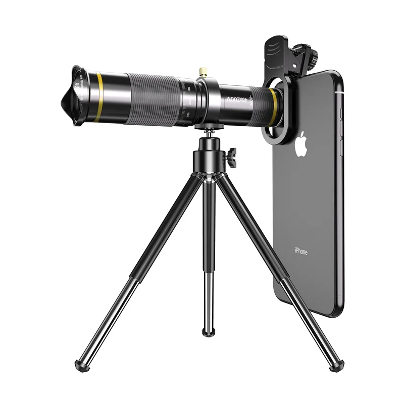 

48x Professional Monocular Metal Telescope For Outdoor Bird Watching Shooting Mobile HD Telephoto Lens With Tripod For Camping