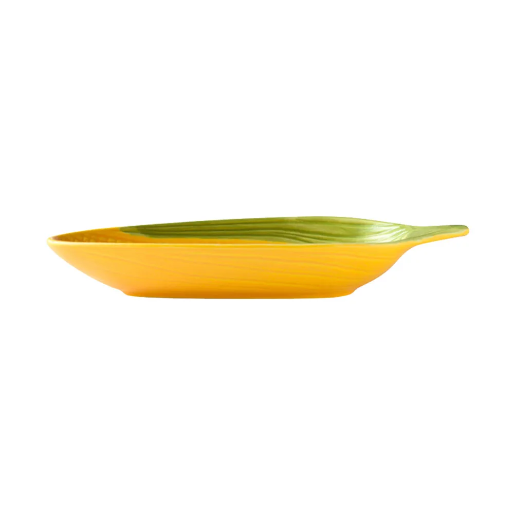 

1Pcs Corn-Shaped Ceramic Plate Refreshment Snacks Plate for Home Cafe Hotel Kitchen Utensil Afternoon Tea Serving Dish