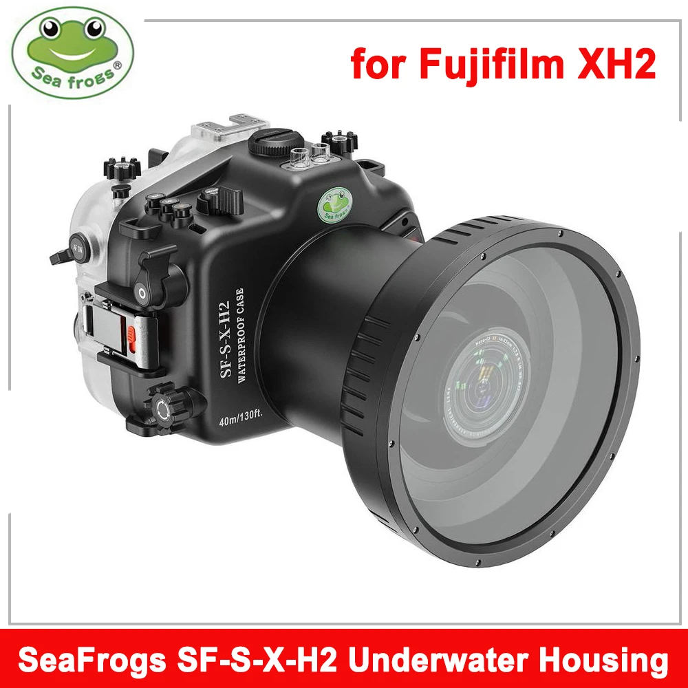 SeaFrogs SF-S-X-H2 40M/130FT Professional Diving Underwater Housing Scuba Waterproof case with Flat Port PL100 for Fujifilm XH2