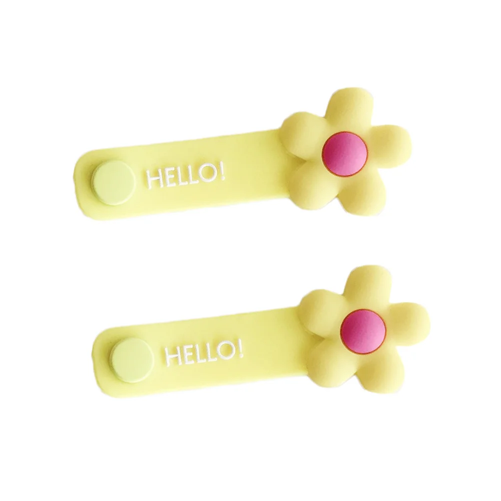 2 قطعة منظم الكابلات زهرة حامل سلك السيليكون الأصفر لسماعة الرأس كابلات Usb المنزل مكتب استخدام الغبار طارد الحبل اللفاف كليب