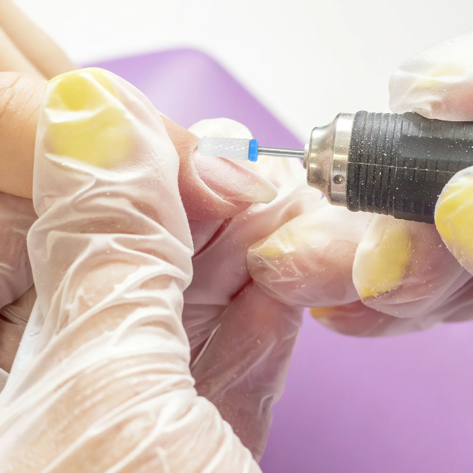 Conjunto de brocas de cerâmica, 10 peças, grão fino grosso, redondo, ferramentas de lixamento de manicure para máquina elétrica de broca de unhas, esmalte em gel