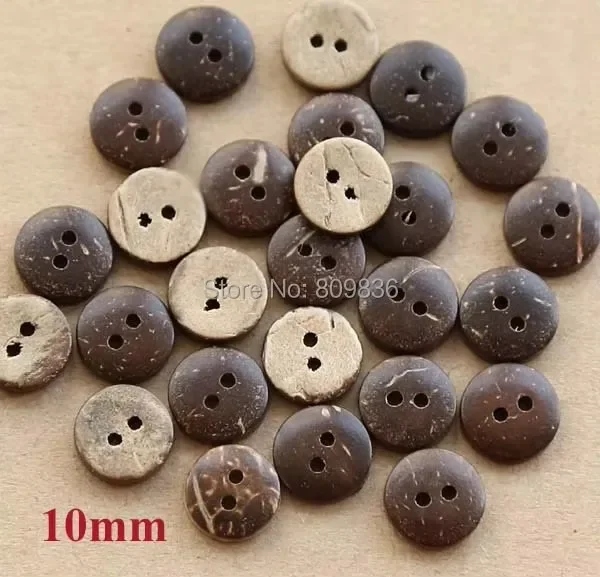 50pcs/lot Size: 10-20mm Natural Coconut Buttons Sewing Wooden Buttons 2-holes for Garment Scrapbooking (SS-5248)