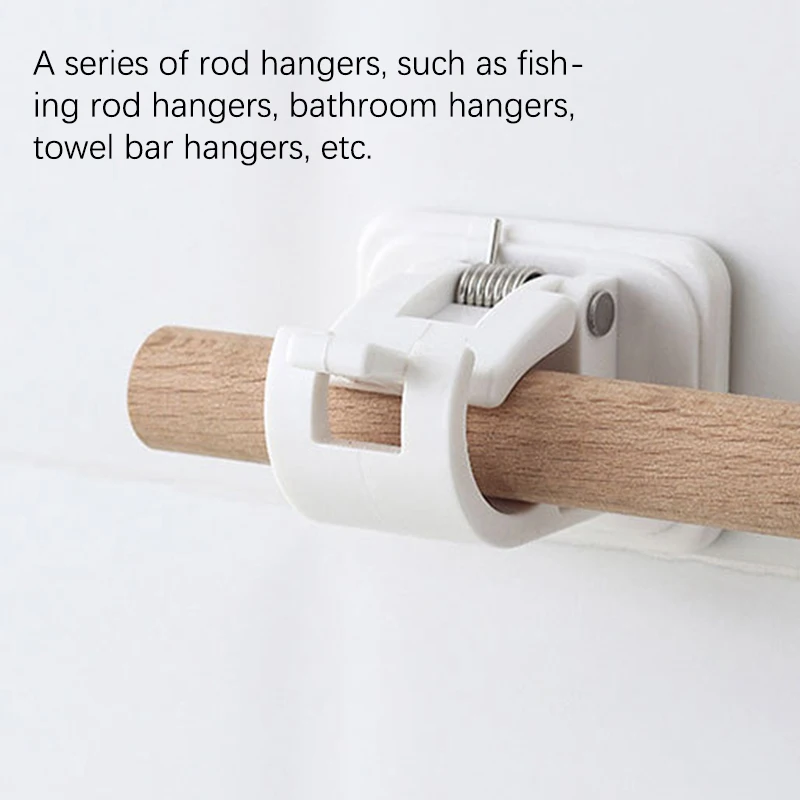 [FE] 1pair Wall Mounted Fishing Rod Storage Clip Clamps Holder Rack Organizer For Walls Wooden Board Ceramic Tiles Fish Tackle
