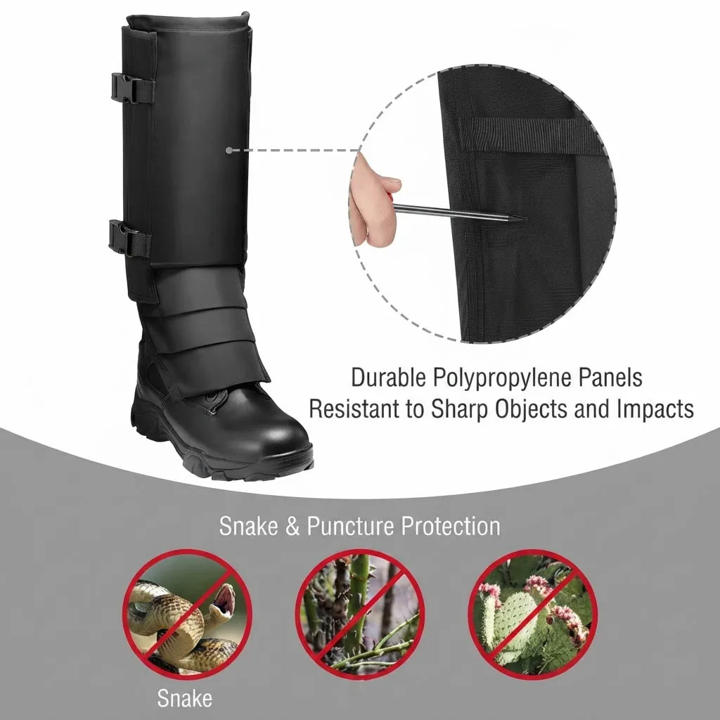 Outdoor Snake Protection Leg Gaiters Anti Bite Hunting Leg Guards Waterproof Boot Cover with Adjustable Straps Camping Gear