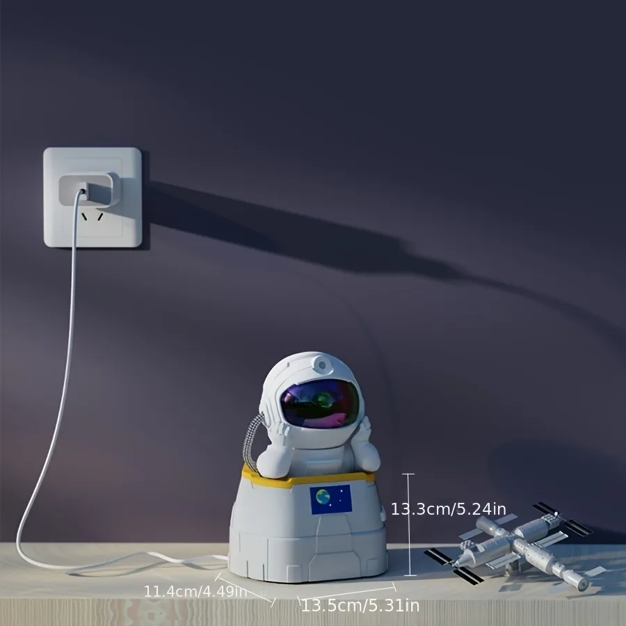 โคมไฟฉายท้องฟ้าเต็มไปด้วยดวงดาว โปรเจ็กเตอร์นักบินอวกาศภายนอก แสงโดยรอบ ลําโพง Bluetooth และการควบคุมสีด้วยระยะไกล