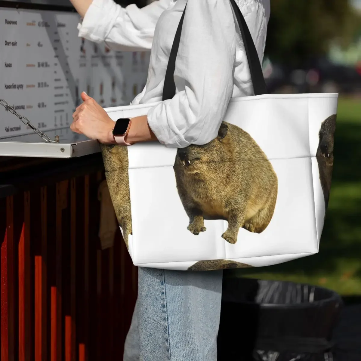 Cute Rock Hyrax Beach Tote Bag Sport Gym Yoga Duffle Large Tote Bag Women Travel Bag Fitness bag