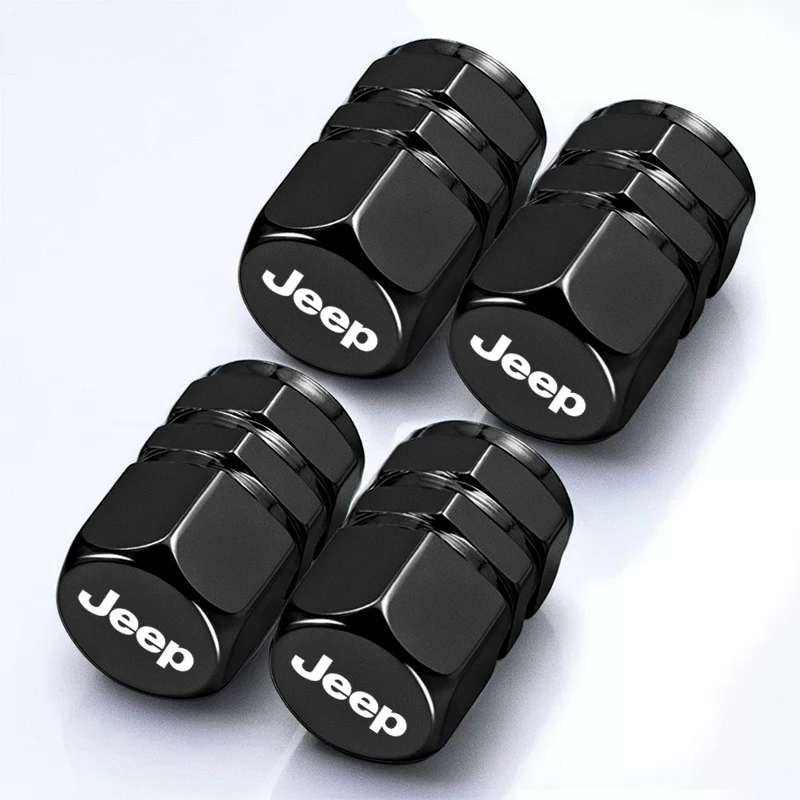 Tapa de núcleo de aire para válvula de rueda de coche, accesorios de neumáticos para Jeep Wrangler Grand Cherokee Compass Wagoneer Gladiator Avenger JL, 4 Uds.