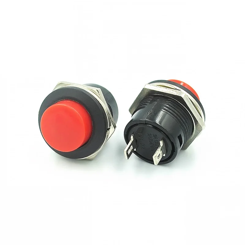 1pcs R13-507 Series Button Switch 16mm Self Resetting Key Switch Circular Non Self Locking Button Micro Switch