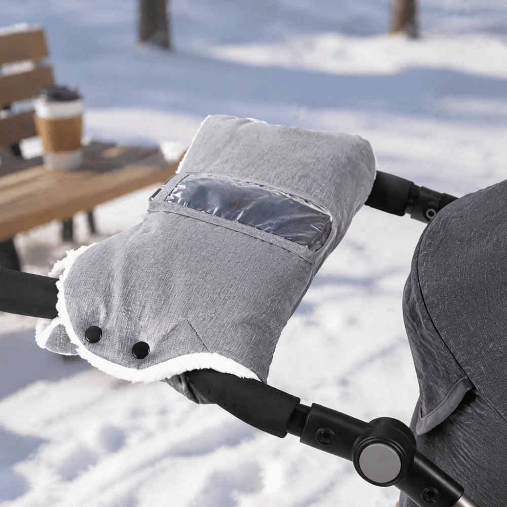 Universal Windproof Pram Hand Muff Warm Waterproof Stroller Accessories Lined Insulated Baby Stroller Gloves Handlebar Use