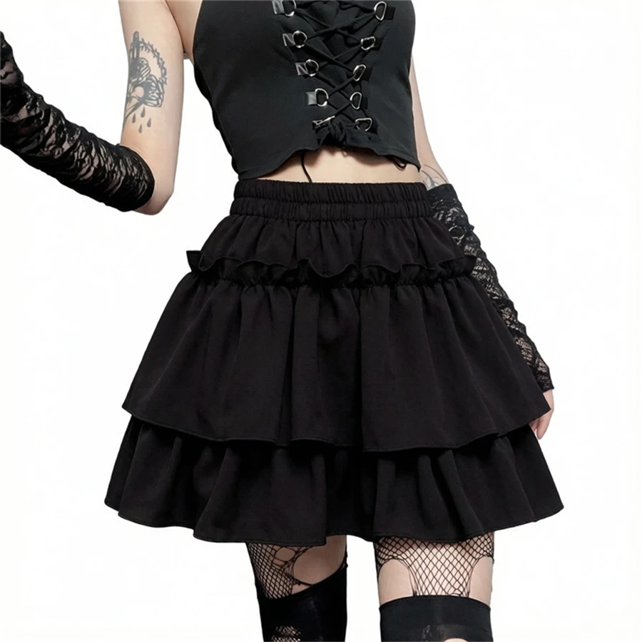 Korean Summer White Mini Skirts Women Fashion Slim Fit Chiffon Skirts Giris Y2k All Match Elastic High Waist Black Faldas
