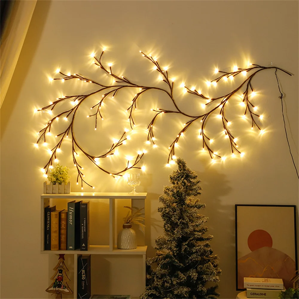 

Flexible Willow Vine Light Home Wedding Decorations 144 LEDs DIY Rattan Tree Luminous Branch Light Wall Fireplace Party Bedroom