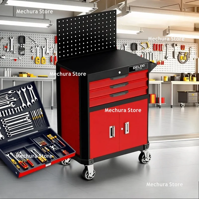 Complete Mobile Tool Cart Set Tools – Heavy Duty Garage Mechanic Rolling Tool Trolley Drawers Storage Cabinet Utility Cart JT40