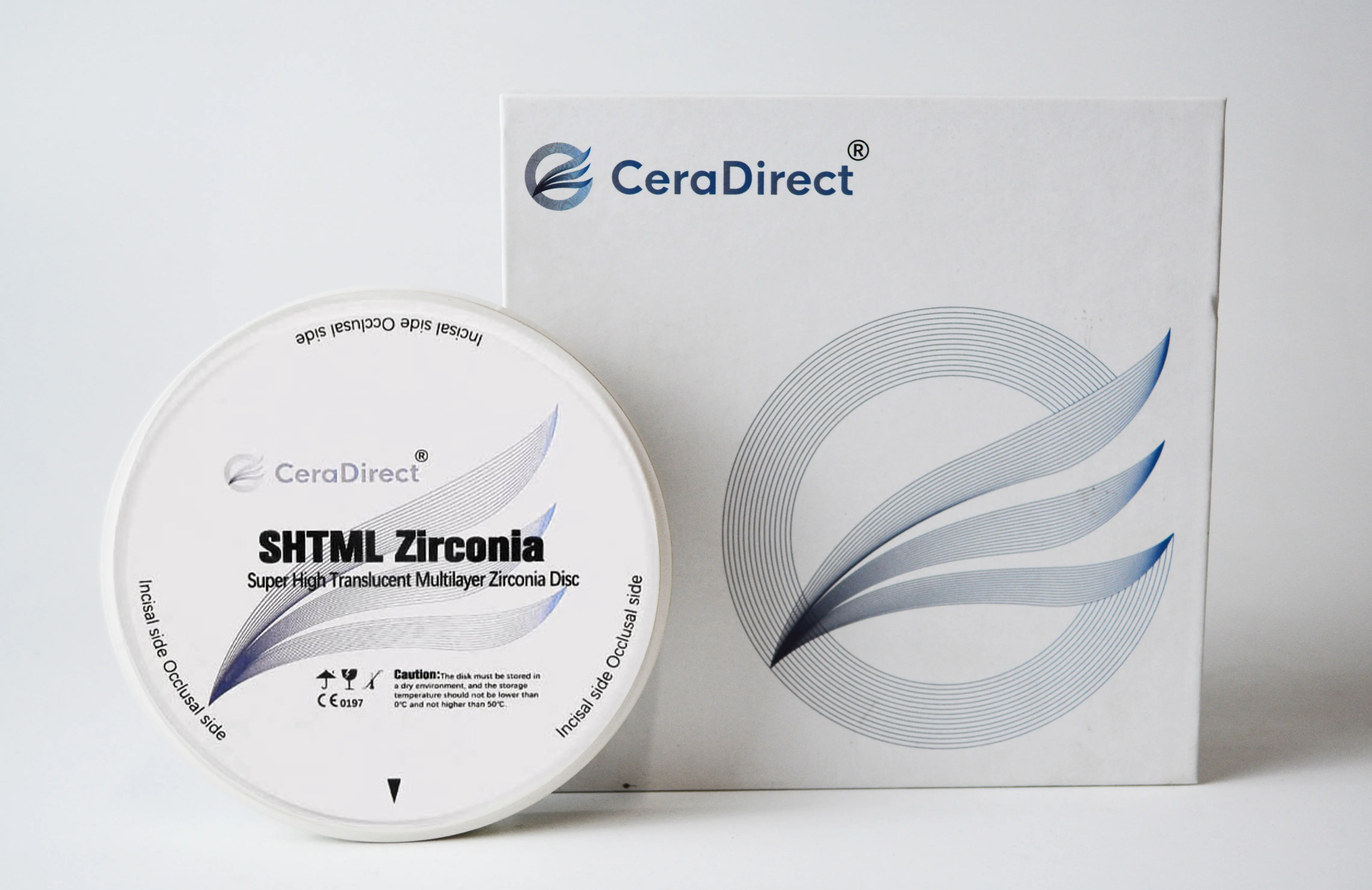 CeraDirect Dental Zirkonoxid SHTML 98 mm mehrschichtige Zirkonoxidscheibe in natürlicher Farbe, verwendet für Kronen