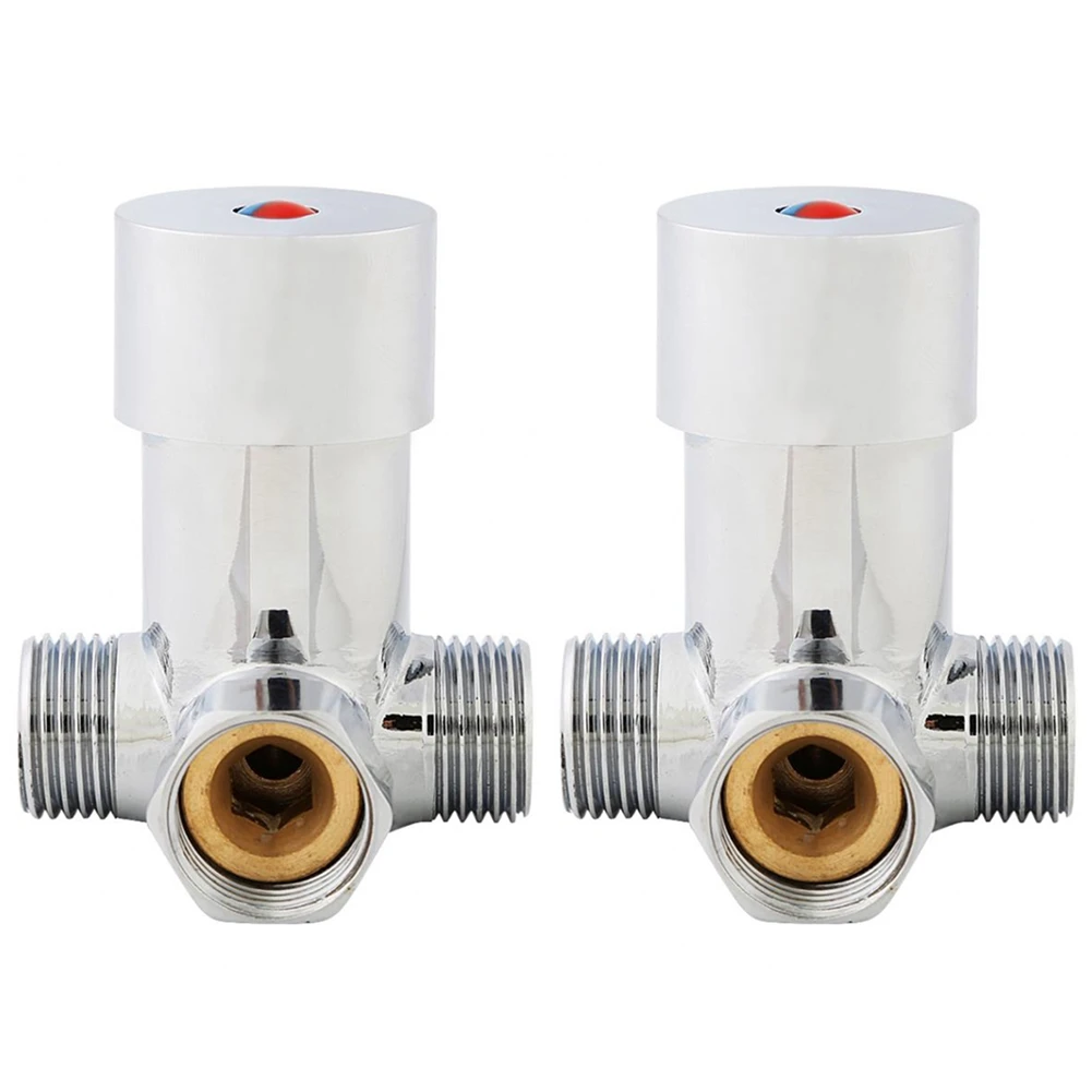 HHTL 2X G1/2 Hot Cold Water Mixing Valve Thermostatic Mixer Temperature Control For Automatic Faucet