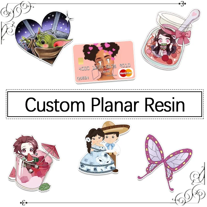 

Custom Catalog Pattern Resin Acrylic Planar Flat Back For Phone Decorations Accessories