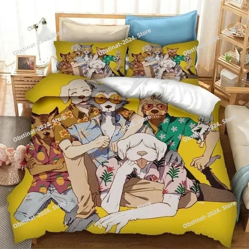 Anime BEASTARS Bedding Set Print Bed Set With Pillowcase Bed Duvet Cover Soft Single Double Queen Super King Size Home Textiles