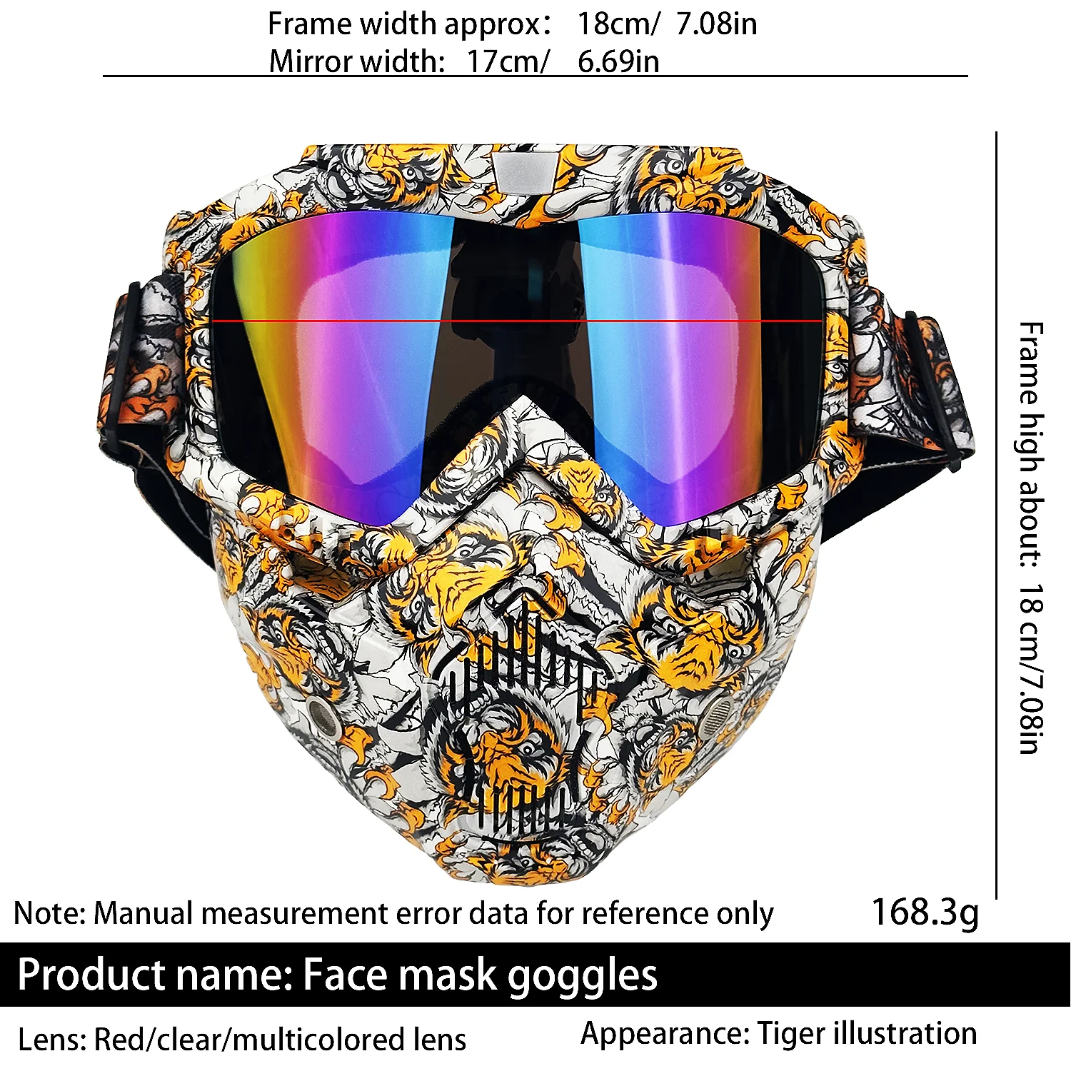 Protection Mask Motorcycle Goggles MX ATV Motorcycle Off Road Skiing Cycling Outdoor Sports Helmet Mask