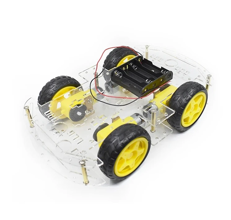 3pcs intelligent car kit four-wheel drive intelligent robot car chassis kit car with speed encoder and battery box