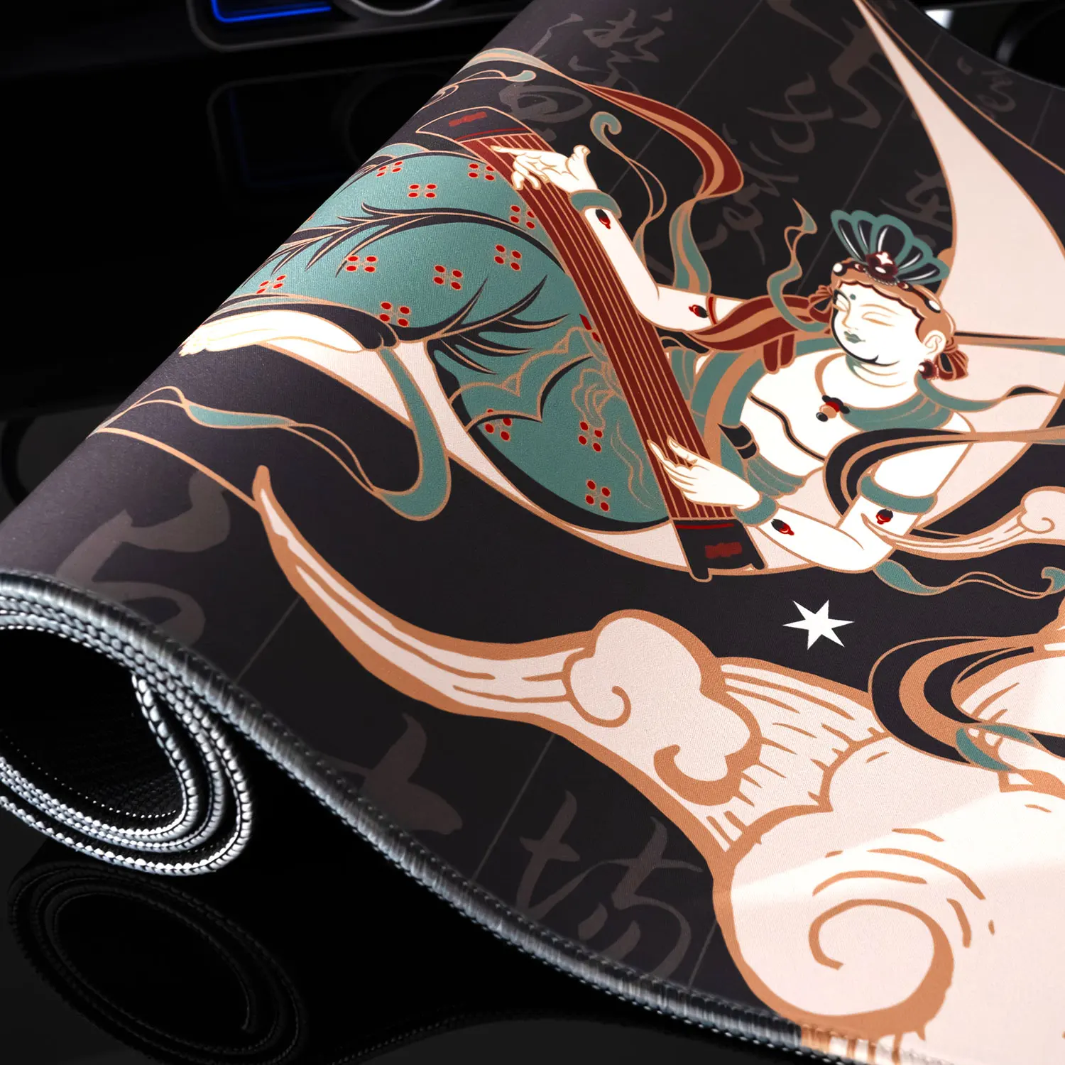 

Akko Mouse Pad 900x400 Large Size Dunhuang Theme Rubber Mousepad Desk Pad Thick Seam Edge for Office Gamer Computer Accessories