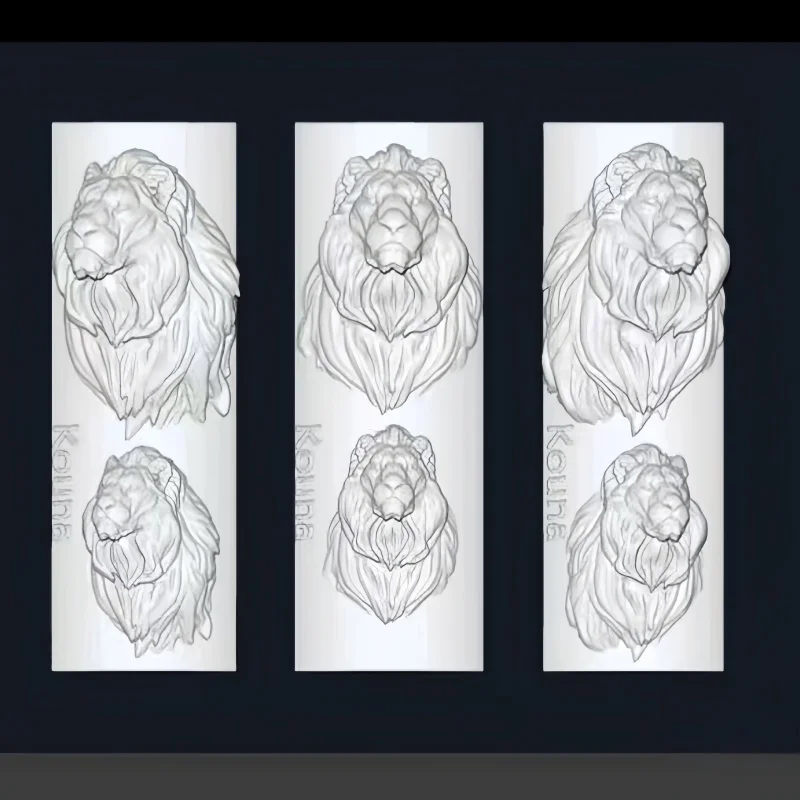 แม่พิมพ์เพ้นท์เล็บลายหัวเสือดาวหิมะ ลายหัวสิงโต ลายสัตว์และสัตว์ร้าย ตกแต่งเล็บแบบสามมิติ