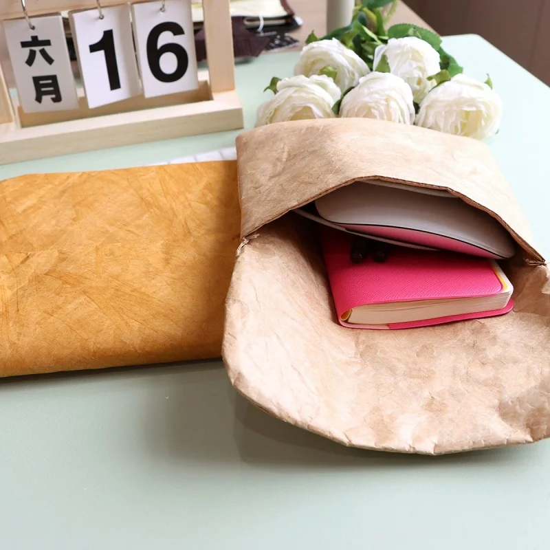 

Vintage-Style Dupont Paper Folder - Portable Storage Bag with Magnetic Closure, Ultra-Light, Perfect for Storing Receipts, Bills, and Cables, Available in Multiple Colors (Including Pink, Khaki, Brown-Orange, Olive Green, Etc.)