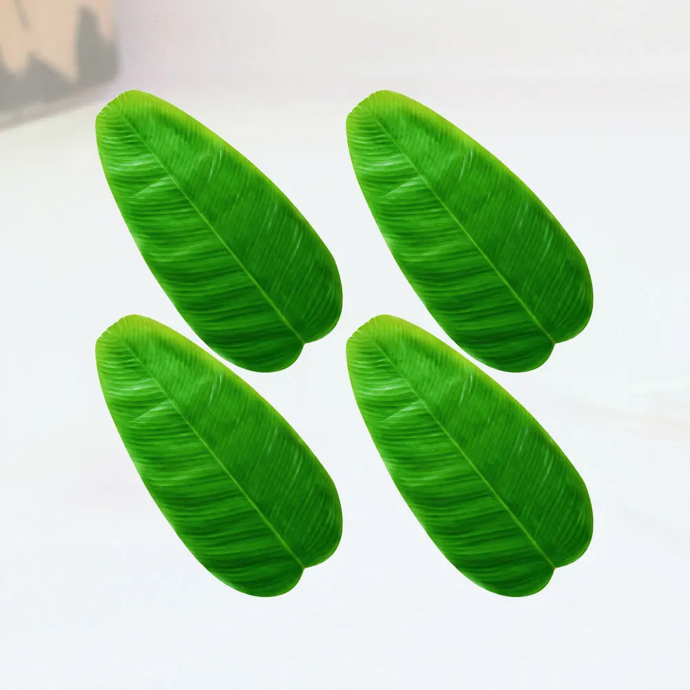 

4pcs Banana Leaf Placemat Heat Resistant Foldable Hawaii Table Mat For Kitchen Dining Office Insulation Decoration Tableware Mat