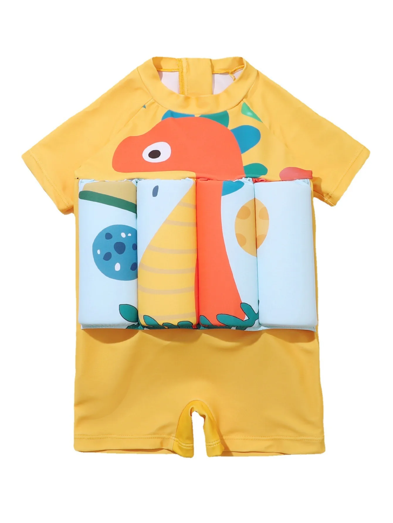 

Kids' Floatation Swimsuit - Short-Sleeve One-Piece, Zip-Up, Easy On/Off, Adjustable Removable Buoyancy, Boys & Girls, Summe