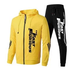 New Men's Tracksuit Zipper hoodies and Sweatpants Jogging Suit Autumn Winter Long Sleeve Fashion Fitness Hoodie Sport Suit