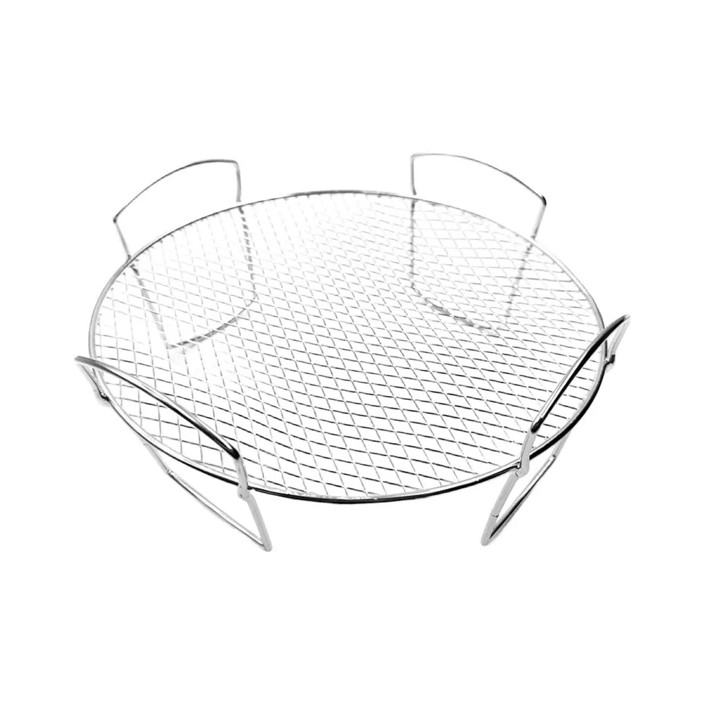 Stainless Steel Air Fryer Rack Single Layer BBQ Grill Stand For Even Heating Baking Steaming Microwave Oven Kitchen Accessories