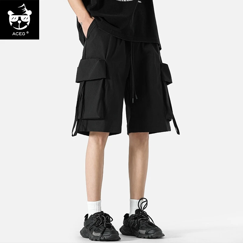 

Aceg летние модные американские функциональные брюки для мужчин, уличные повседневные свободные брюки пять четвертей, рабочая одежда большого размера