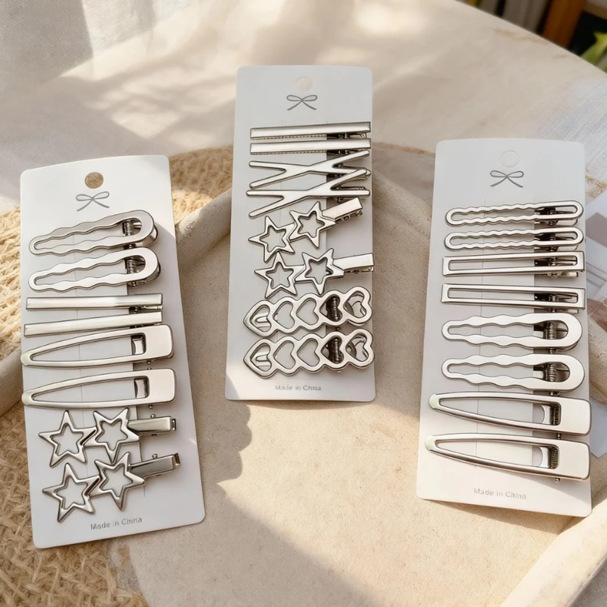 Silver Metal Hair Clips Women Girls Y2K Duckbill Hairpin Personality Bangs Side Headwear Barrettes Hairclip Styling Accessories