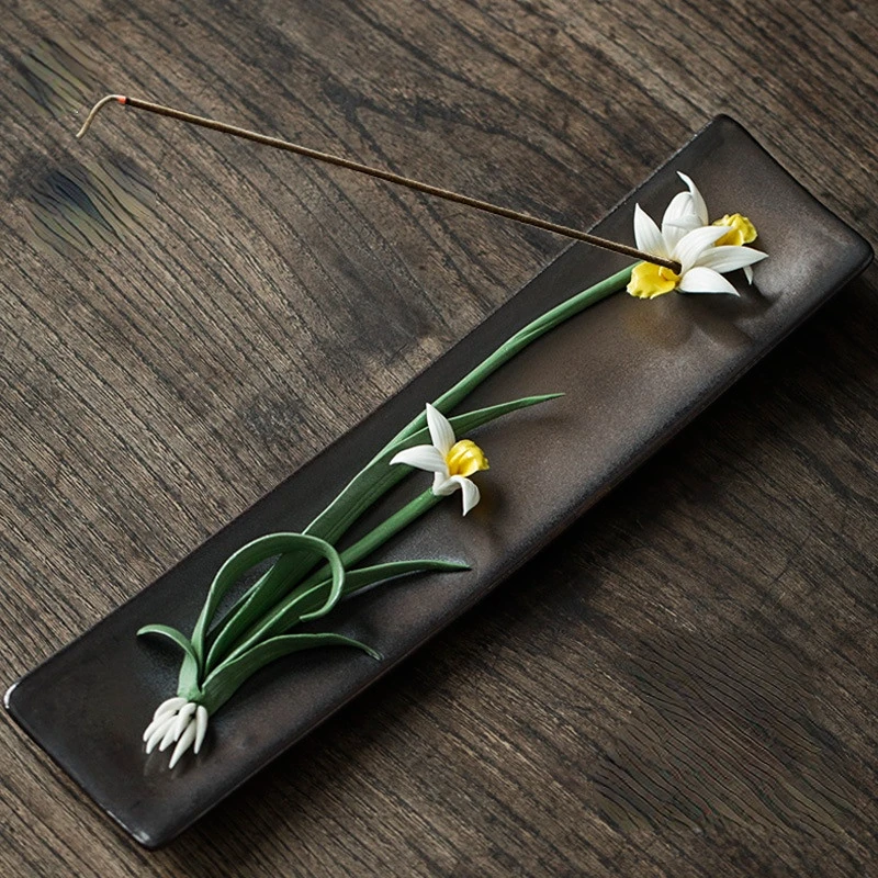 

Керамический цветочный аромат для чая ручной работы, реквизит для украшения лотоса, Нарцисса, нитки для ароматизации чая, украшения для домашних животных