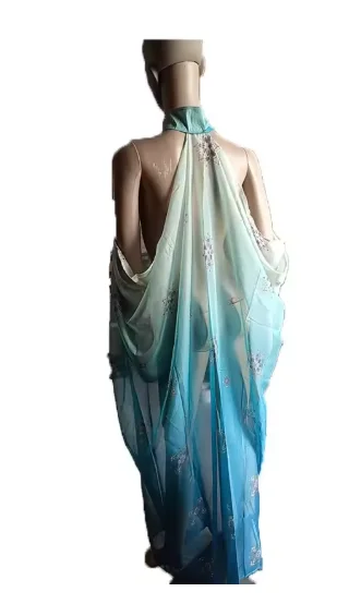 Nueva Túnica de Boda para Mujer, Malla, Estilo Medieval Gótico, de Hada y Elfo, Maxi, Disfraz de Cosplay, Túnica con Cuello Halter y Cuello Alto, Transparente