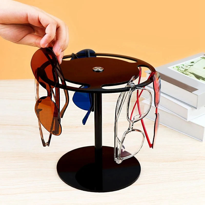 Sunglasses Holder Stand Acrylic Sunglasses Organizer +360 Rotating Eyewear Glasses Holder image 5