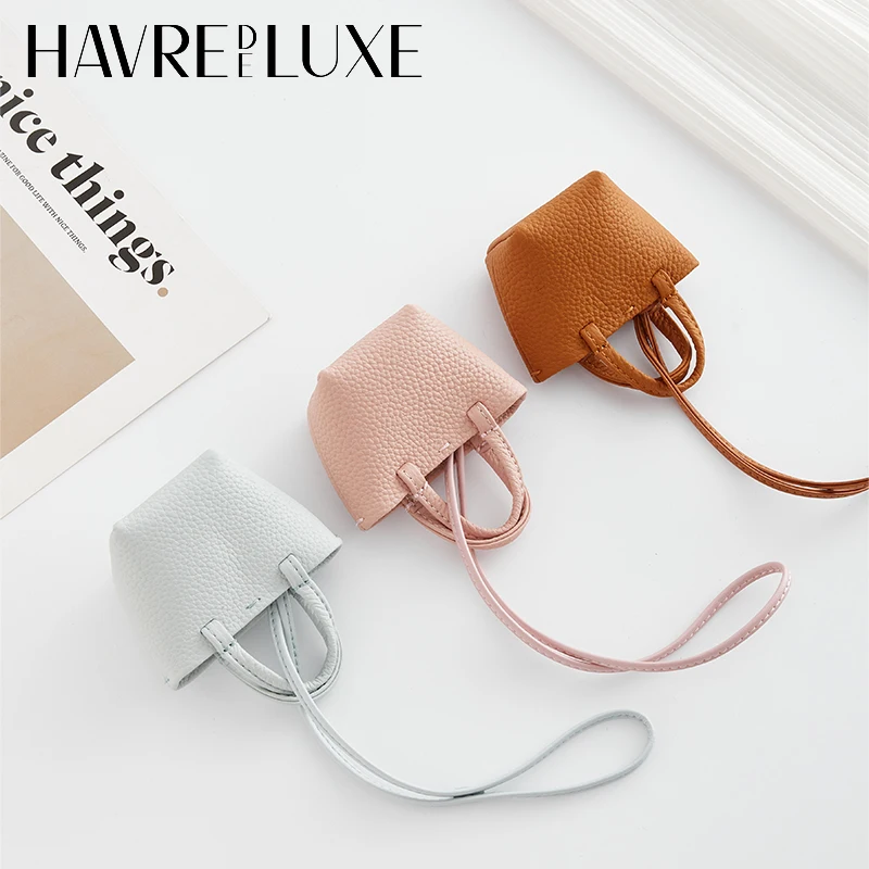 Leather earphone bag charm for women bag fashion high-end exquisite workmanship cute mini pendant bag decoration bag accessories