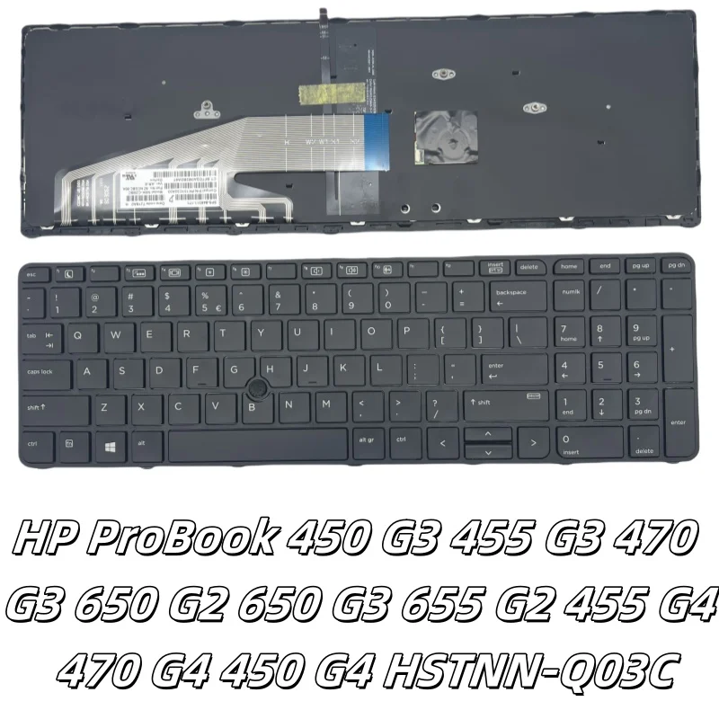 

US Laptop Keyboard Backlit Pointing Pole for HP ProBook 450G3 450G4 455G3 455G4 470G3 470G4 650G2 HSTNN-Q03C/Q95C 827028-031