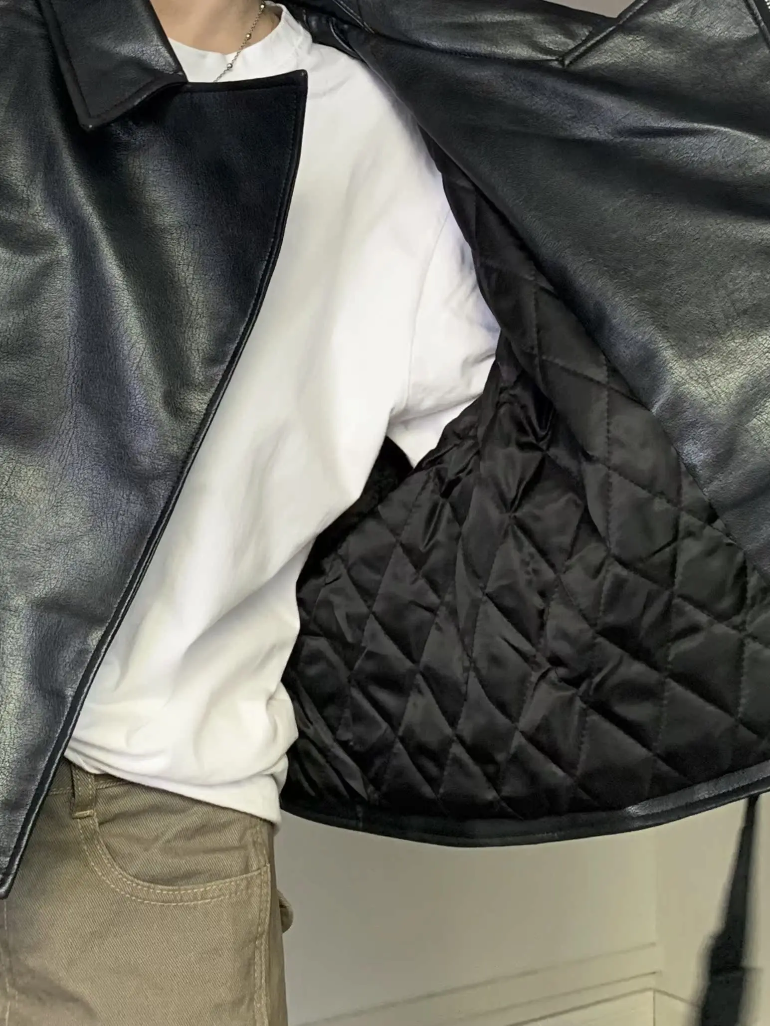 BabyStudios Zimowa Nowa Kurtka Motocyklowa Damska z PU Skóry i Bawełny, Wysokiej Jakości Wiatroodporny Płaszcz Uliczny, Długi Rękaw, Luźny Krój