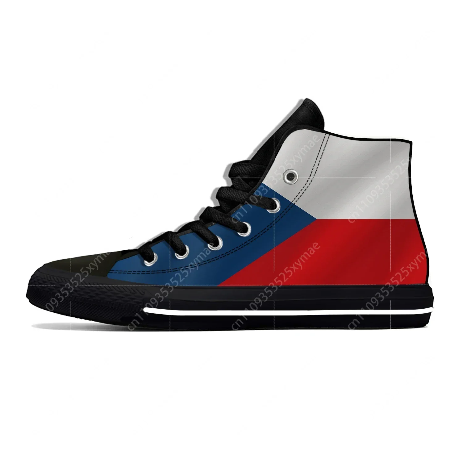 Czech Republic Flag Patriotic Pride Funny Fashion Casual Cloth Shoes High Top Lightweight Breathable 3D Print Men Women Sneakers