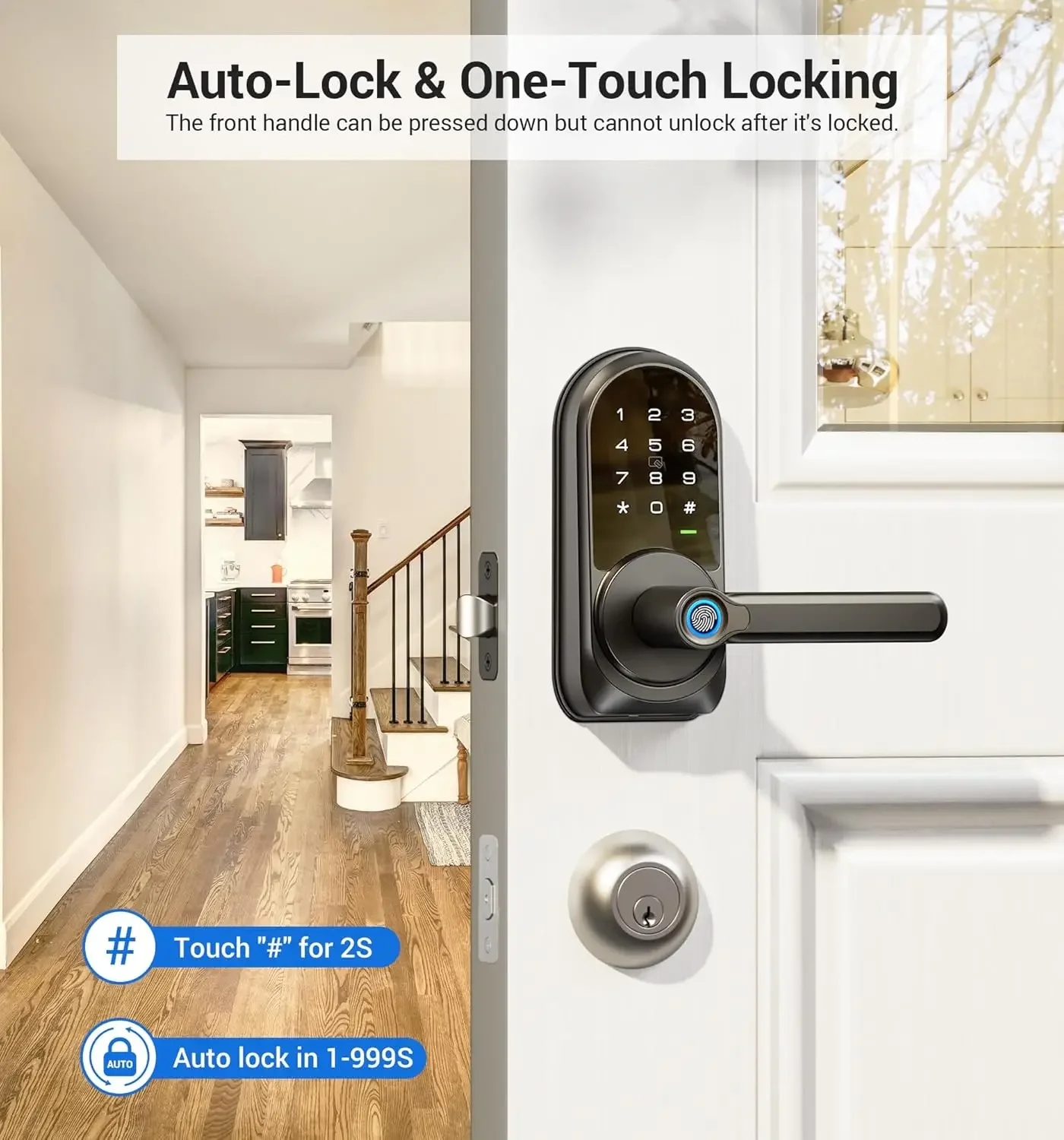 Serratura per porta d'ingresso senza chiave con maniglia Smart Locks