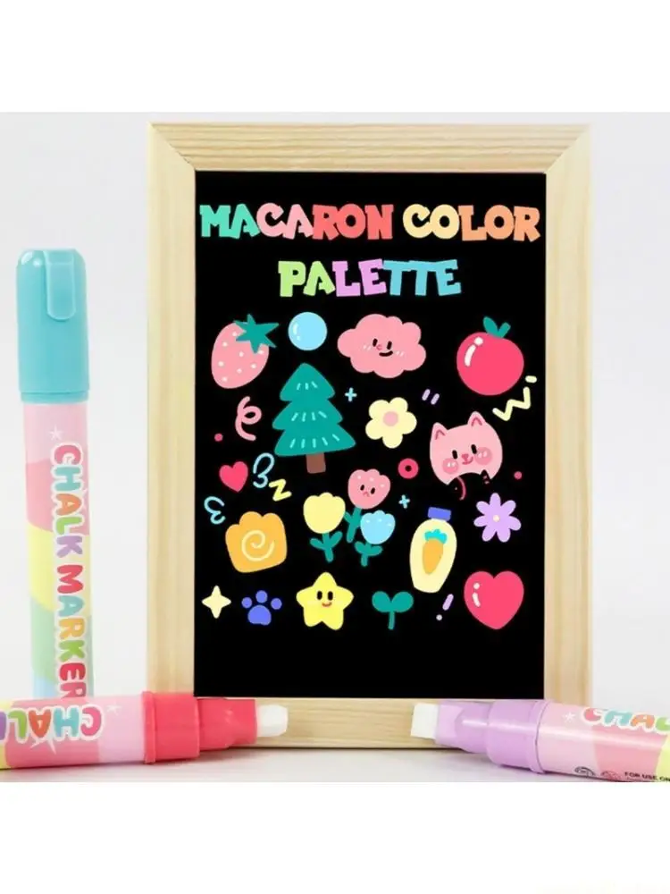 8 Color Liquid Chalk Pen 10mm Broad Tip Erasable Liquid Chalk Marker For Writing Drawing on Glass Blackboard Whiteboard