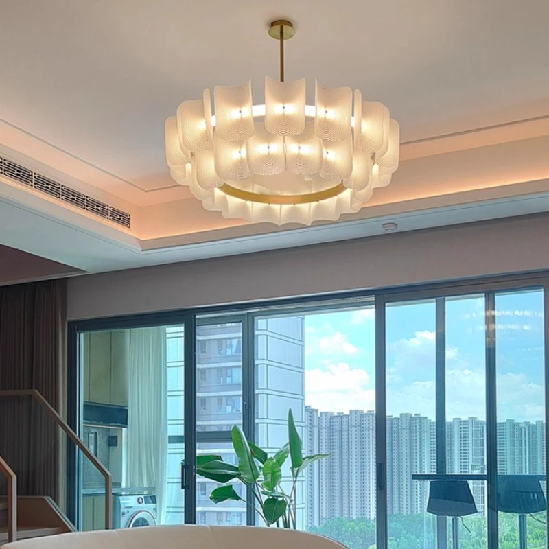 Japanese Acrylic Pendant Lights Minimalist Personality Dining Room Bedroom Hanging Lamps Designer Delicate Lighting Decoration