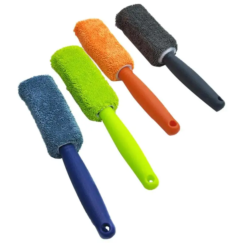 Auto Tires Wheel Cleaner Brush Ultra-fine Fiber Microfiber Car Wheel Hub Brush Water Absorption Vehicles Cleaning Tool