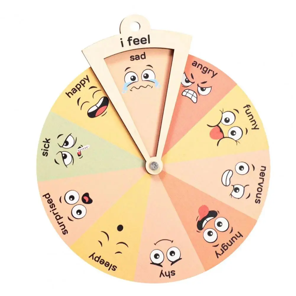 Heavy Duty Feelings Wheel Kids Wooden Emotion Wheel Wooden Emotion Regulation Spinner for Kids Social Emotional for Children's