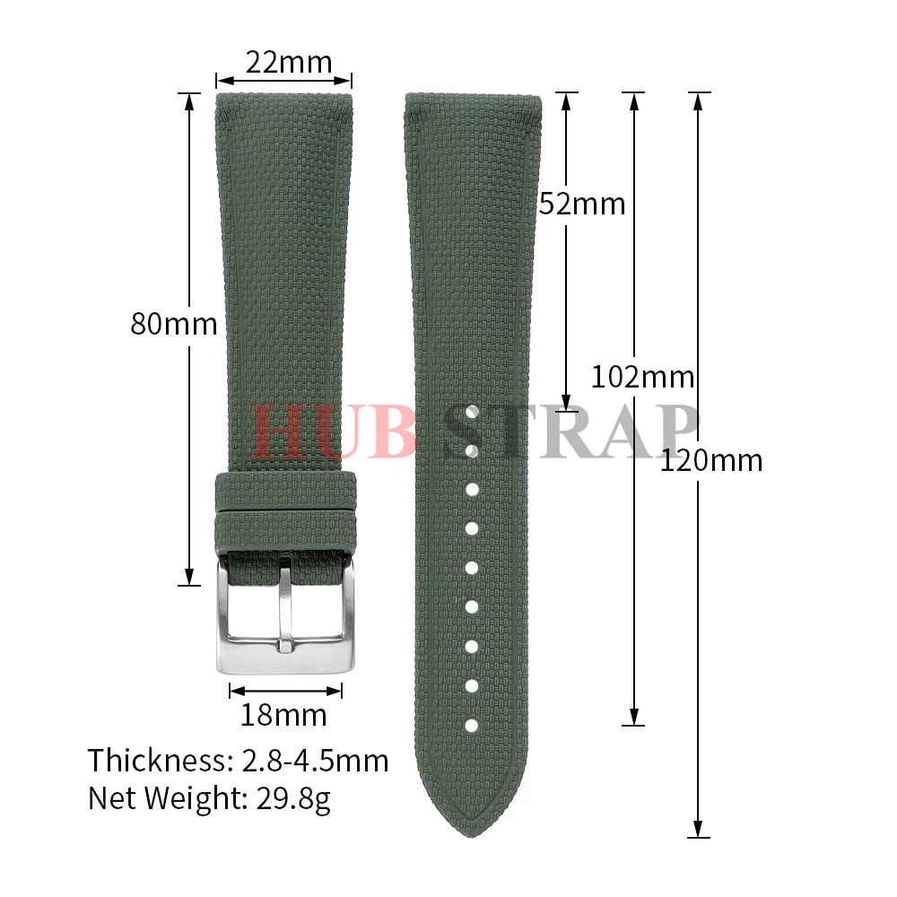 FKM Rubber Watchband 20mm 21mm 22mm Watch Strap Quick Release Bracelet for Omega for Seiko for Citizen for Rolex WeaveGrain Band view 6