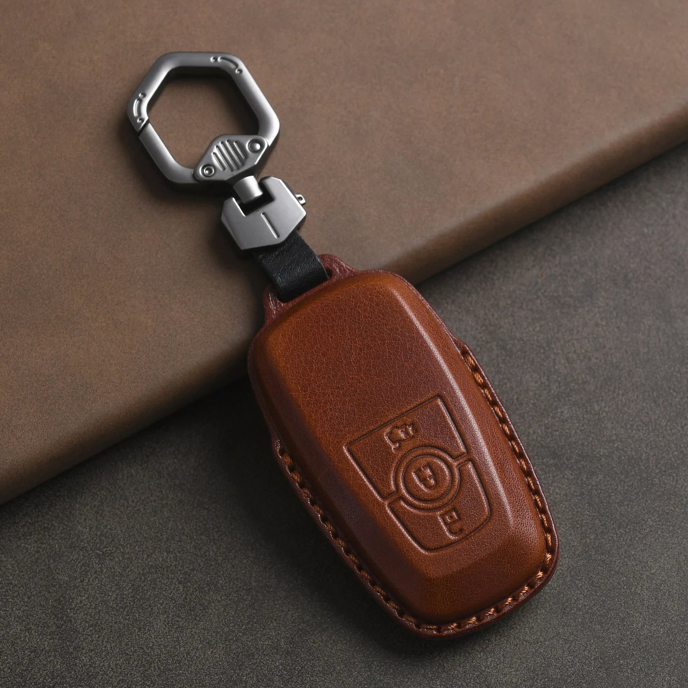 Genuine Leather Protector for Ford Fusion Mustang Explorer F150 F250 F350 Ecosport Edge Ranger Mondeo Key Case Cover Fob