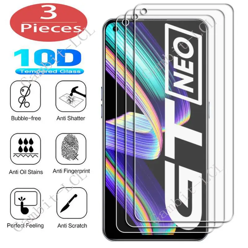 3 pezzi di vetro temperato per Realme GT Master Edition Neo 2 3 2T 3T Flash 5G GT2 Pro Explorer Neo3 Neo2 pellicola protettiva per schermo