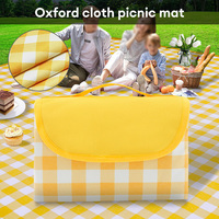 200x200cm Lattice Foldable Picnic Mat Waterproof Oxford Cloth Picnic Blanket Moisture-proof Lightweight Camping Sleeping Pad